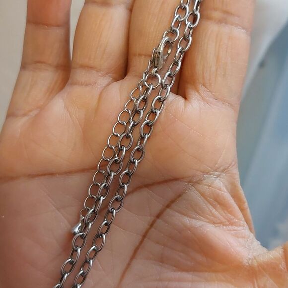 🔴 Paris Eiffel Tower Pendant Silver Tone Long Necklace - Picture 6 of 6